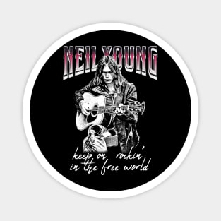 Neil Young Rockin Classic Guitar Magnet